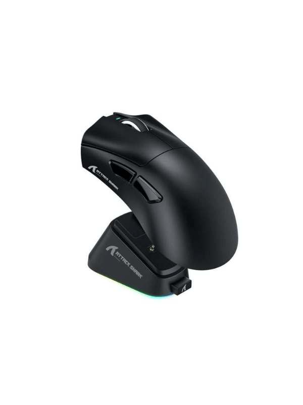 ATTACK SHARK V3 PRO Ultra-Light Tri-Mode Gaming Mouse with Charging Dock, PixArt PAW3311 Sensor, 1000hz Polling Rate, 25000 DPI, Dual-Layer Mouse Feet, 2.4G Wireless/Bluetooth/Wired, Omron Microswitches, BLACK